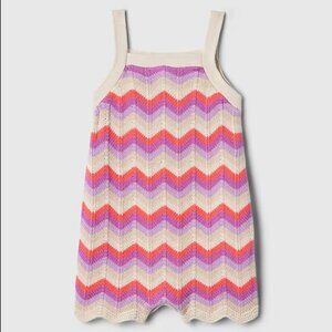 baby Gap Crochet Sweater Romper Shade Pastel Multi Size 3 Year toddler $39.95